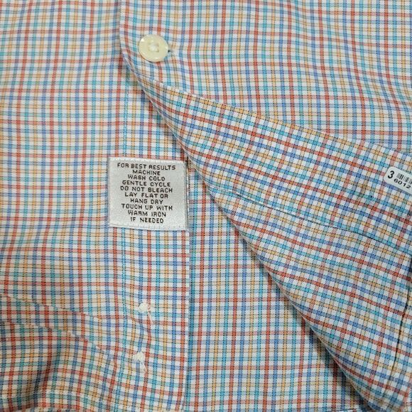 Vtg Peter Millar Mens Button Down Golf Shirt Sz L Short Sleeve Multicolor Plaid - Picture 6 of 10